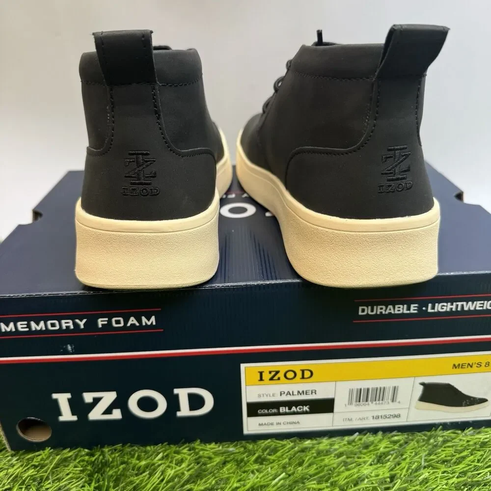 IZOD Palmer Men's Size 8 Lace-up Chukka Boots, Black New in Box